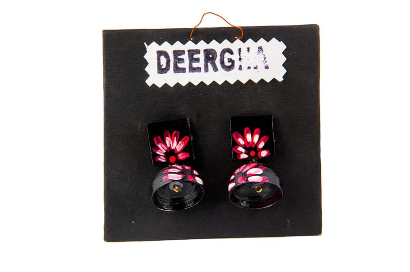 Floral Paint Earrings view 3