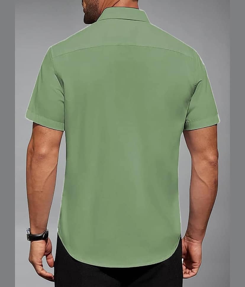 BHUVIKOO Cotton Blend Slim Fit Solids Half Sleeves Men's Casual Shirt - Beige ( Pack of 1 ) view 2