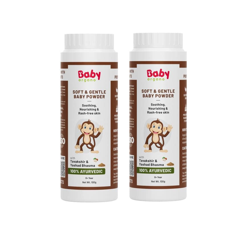 BabyOrgano Soft & Gentle Baby Powder - 100g Pack of 2