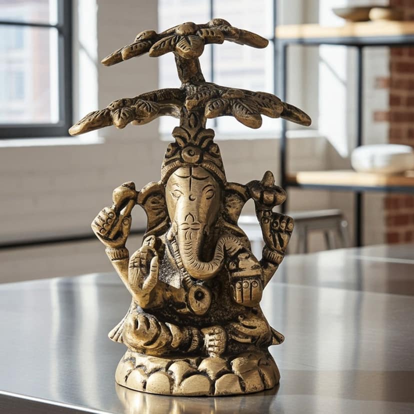 Brass Showpiece Ganesh Statue (BSMAS1223 G)