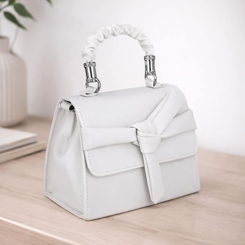 Bow Detail Sling Bag | Premium PU Leather Small Handbag | Trendy Shoulder Bag for Girls & Women