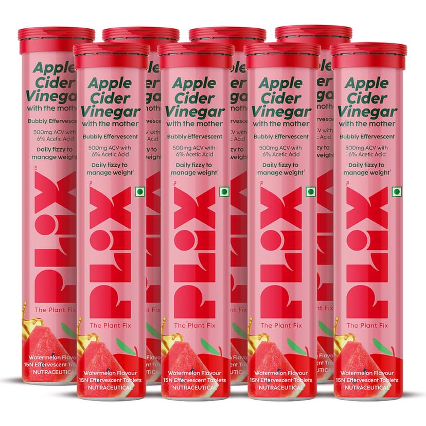 Fitness Journey - Apple Cider Vinegar Effervescent Pack of 8 Tubes__2 Months__120 Tablets