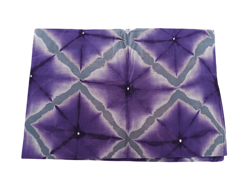 Violet Cotton Saree with unstitched blouse view 5