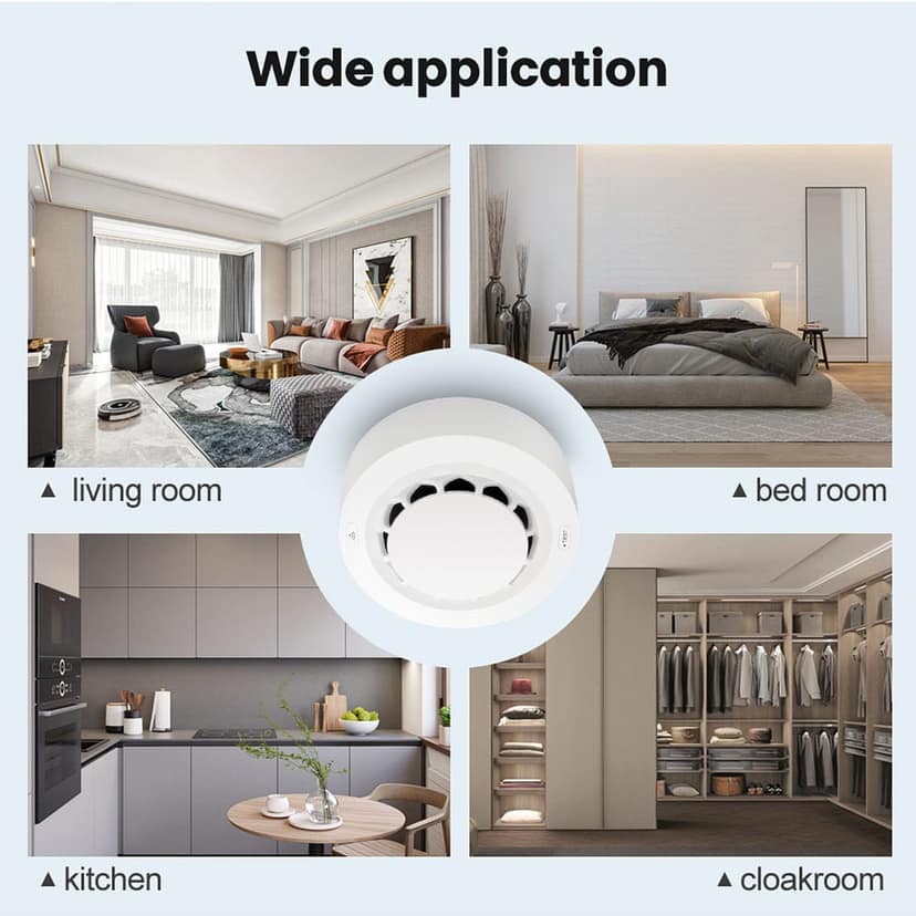 AUSHA Smart Wi-Fi Smoke Detector | Photoelectric Sensor, 90dB Alarm, App Alerts view 10