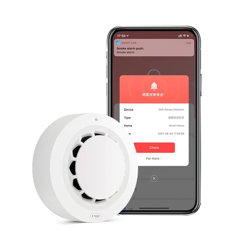 AUSHA Smart Wi-Fi Smoke Detector | Photoelectric Sensor, 90dB Alarm, App Alerts view 3