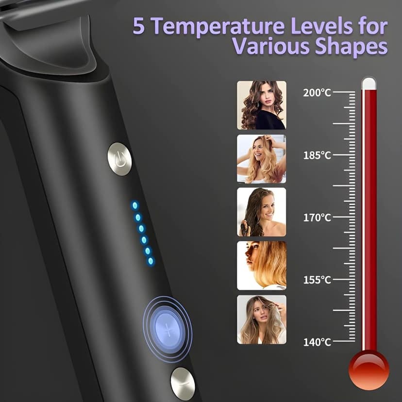 Hair Straightener Comb Brush with 5 Temperature Control | Electric Straightening & Smoothing Comb | Hair Styling Brush for Men, Women & Girls (Original Quality) view 3