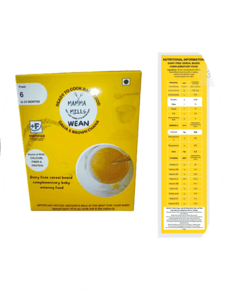 MAMMA MILLS WEAN READY TO COOK BABY FOOD DALI & BROWN CHANA