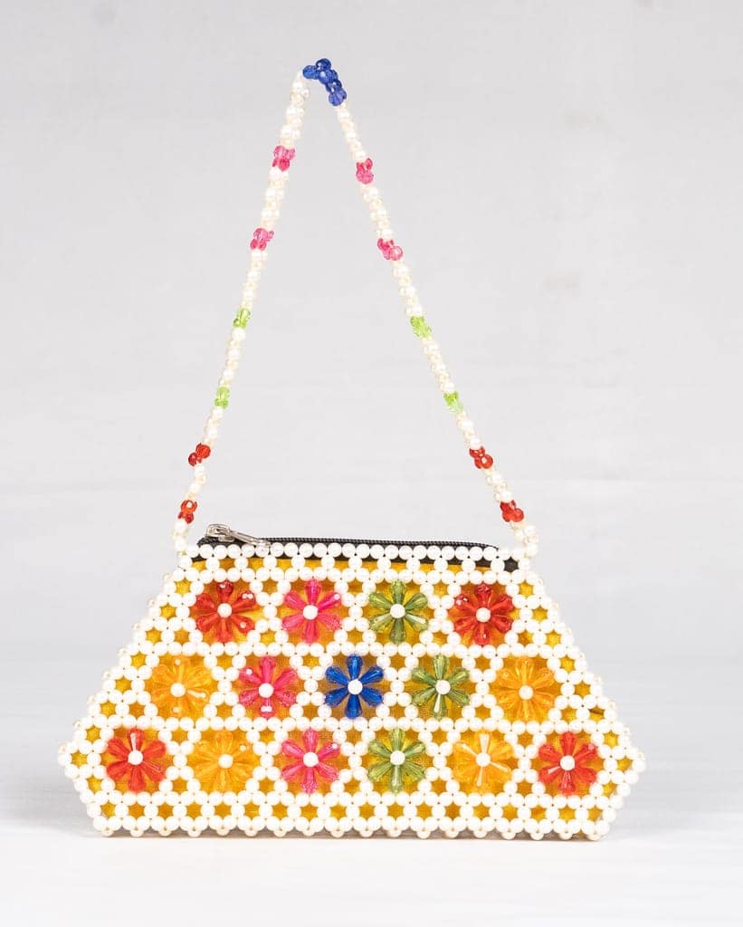CRISTAL FLOWER HAND BAG