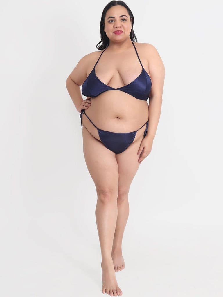 Plus Size Sexy Navy Honeymoon Bridal Bikini Set 11N view 5