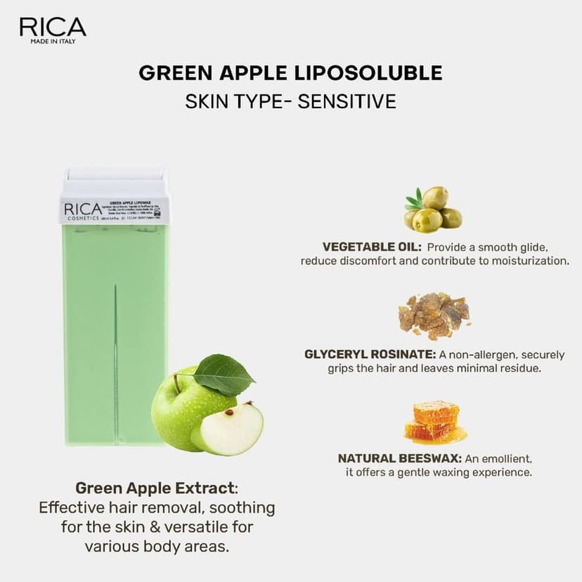 Rica Green Apple Roll-On Wax Set of 2 Refill Wax - 100 ML view 2
