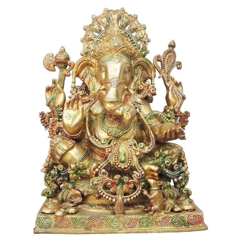 Brass Showpiece Ganesh Ji Statue (BSMAS658) view 2