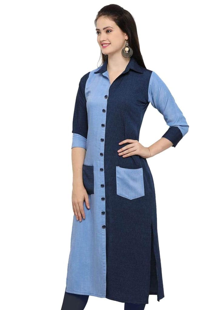 SHOPPING QUEEN Women's Rayon Straight Kurta view 3