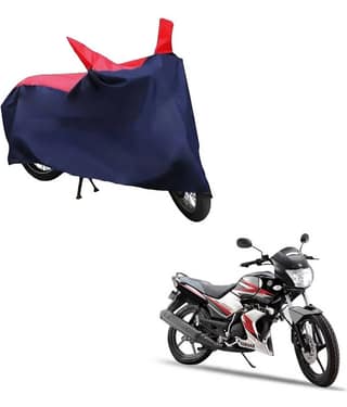 AutoRetail Dust Proof Two Wheeler Polyster Cover for Yamaha SS 125 (Mirror Pocket, Red and Blue Color)