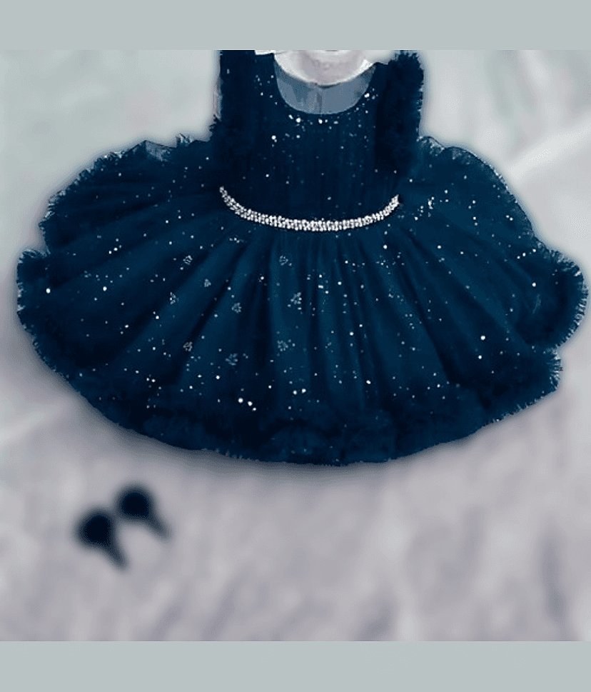 IMON BASID Pack of 1 Baby Girls Net Frock ( Blue )