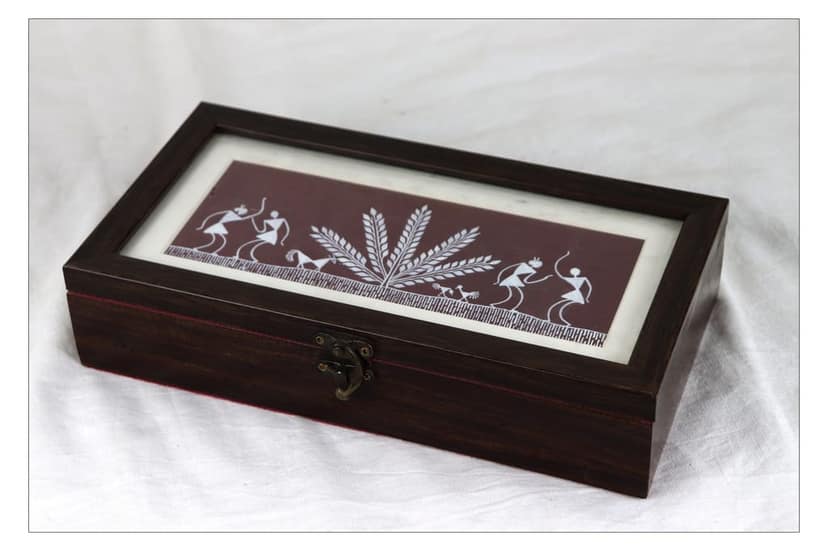 RECATANGULAR WARLI ART GIFT BOX view 3