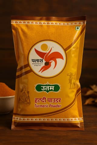 Palash Uttam Haldi Powder Premium Quality 100 Percent Natural Pure Turmeric Powder Rich in Curcumin Hygienically Processed and Packed for Authentic Flavor and Health Benefits 100gm