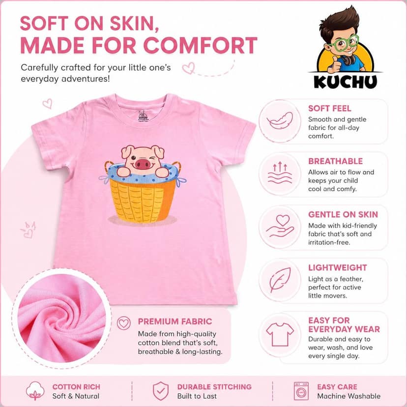 KUCHU Unisex Tshirt | Made of Super Combed Cotton-Modal Natural Fiber Better Than 100% Cotton| Soft & Breathable Fabric| Unique Digitally Printed Design |Vibrant Colour |Bee_Strong view 4