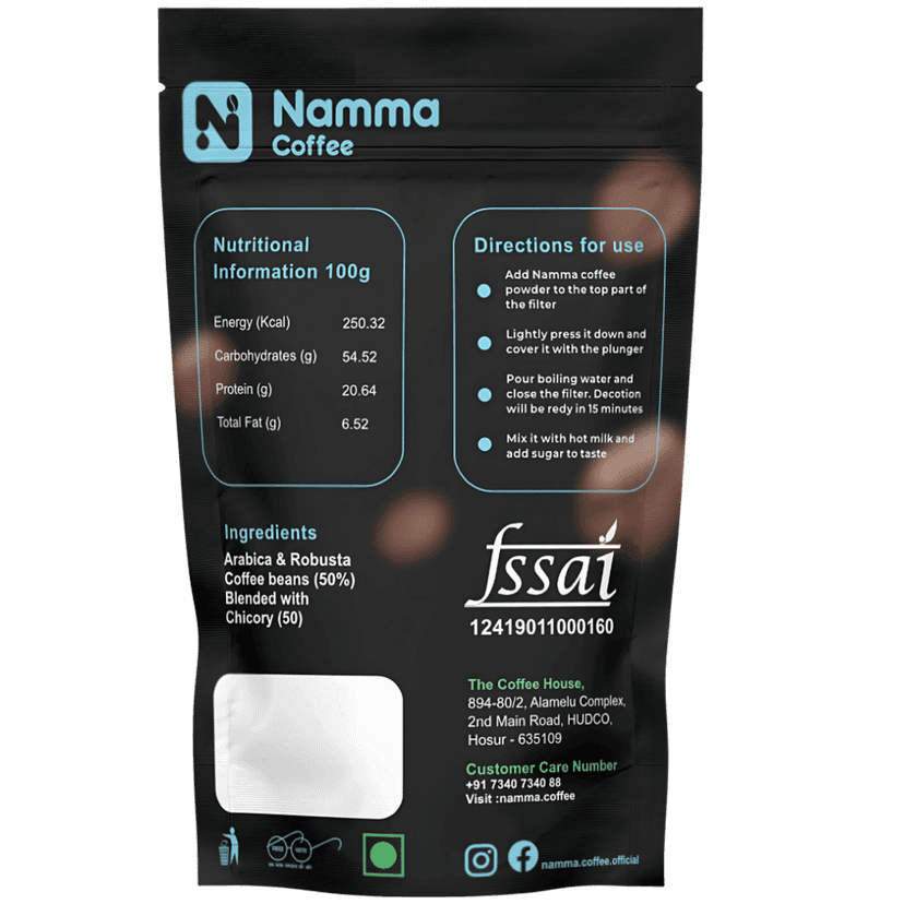 Namma Coffee - Balanced Blend Filter Coffee Powder - 50% Coffee, 50% Chicory | Authentic South Indian Filter Coffee | Freshly Roasted, Strong And Aromatic view 2