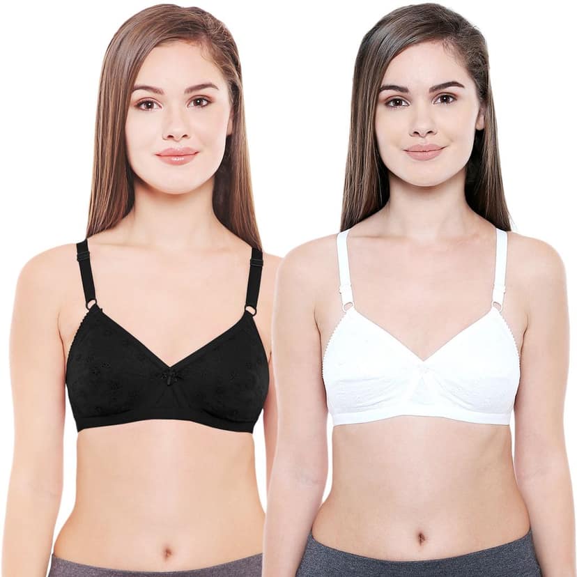 Bodycare Women Cotton Full Coverage Non Padded Regular Bra Pack - 2 E5524BW
