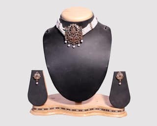 Gold-Plated Pearl Kamarbandh with Temple Motif