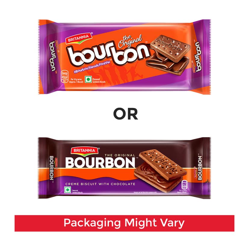 Britannia The Original Bourbon | Creme Biscuit With Chocolate view 2
