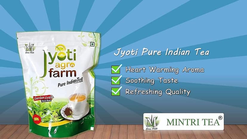 MINTRI TEA - Classic CTC Chai | Jyoti Pure Indian Tea 1kg (2x500gms) view 3