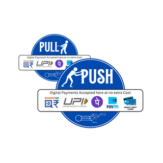 Dynamic Push-Pull Digital Payments Accepted PVC Sticker Set of2