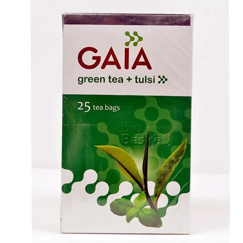 Gaia Green Tea - Tulsi, 50 G (25 Bags X 2 G Each) view 2