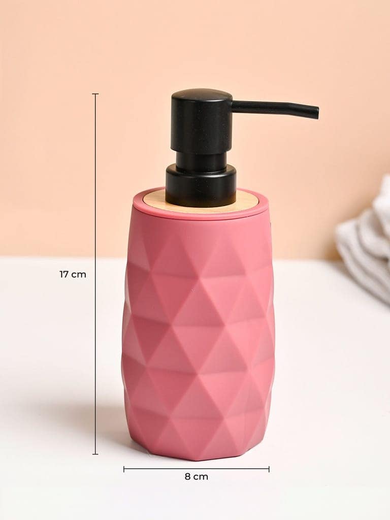 VON CASA Pink Plastic Soap Dispenser - 250ml view 4