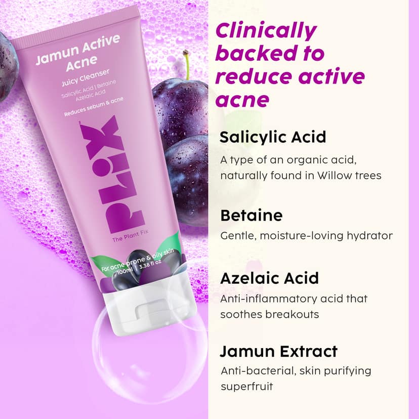 Jamun Salicylic Acid Cleanser Gel For Active Acne | Acne Prone Skin __Expert Pack__ view 5
