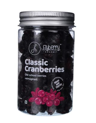 Flyberry Gourmet Dried Cranberries, 100g | Sugar Free | Whole | Infused with Organic Apple juice