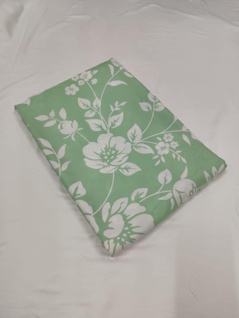 Green Floral Cotton Fabric
