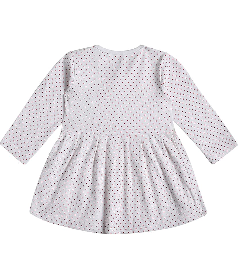 INFANT Pack of 1 Baby Girls Cotton Dress ( White & Red ) view 2
