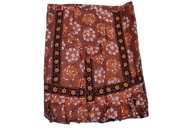 Women's Cotton Printed Long Maxi Nightgown with Frilled Hem