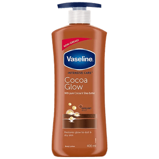 Vaseline Intensive Care Cocoa Glow Body Lotion - With Shea Butter, Non-Greasy Formula, 400 Ml