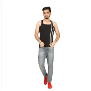 Men's Round Neck Vest Linner Black (Pack of 01 Pcs)
