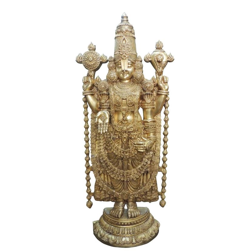 Handcrafted Brass Tirupati Balaji Mandir Murti, Height : 47 Inch (BSMAS1496 A) view 2