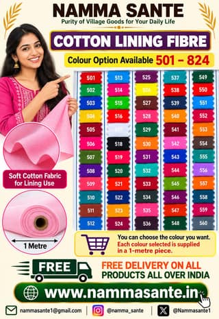 Cotton Lining Fibre – 1 Metre – Colour Options 501–824