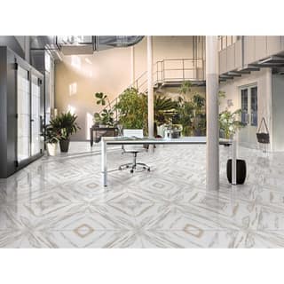 Orientbell Floor Tiles PGVT Triangle Makrana Bianco BM 2 PCS
