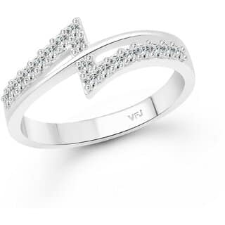 Vighnaharta Contemporary Design CZ Rhodium Plated Alloy Finger Ring for Women and Girls - VFJ1334FRR8