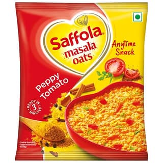 Saffola Masala Oats - Peppy Tomato, Fibre Rich, Healthy Snack, 38 G