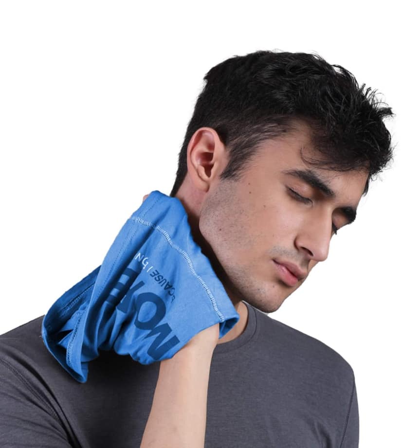 FREECULTR Unisex Bamboo Bandana, Anti Microbial Super Soft & Comfort Fit, Breathable Multipurpose Headband, Face Mask for Dust Protection and Sun - Printed Pack of 3-Black,Pilot Blue,White view 3