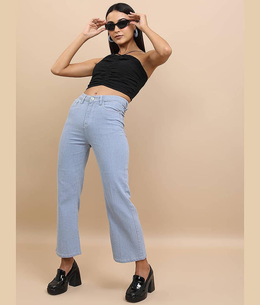 Tokyo Talkies Women Flared Waist Jeans view 2