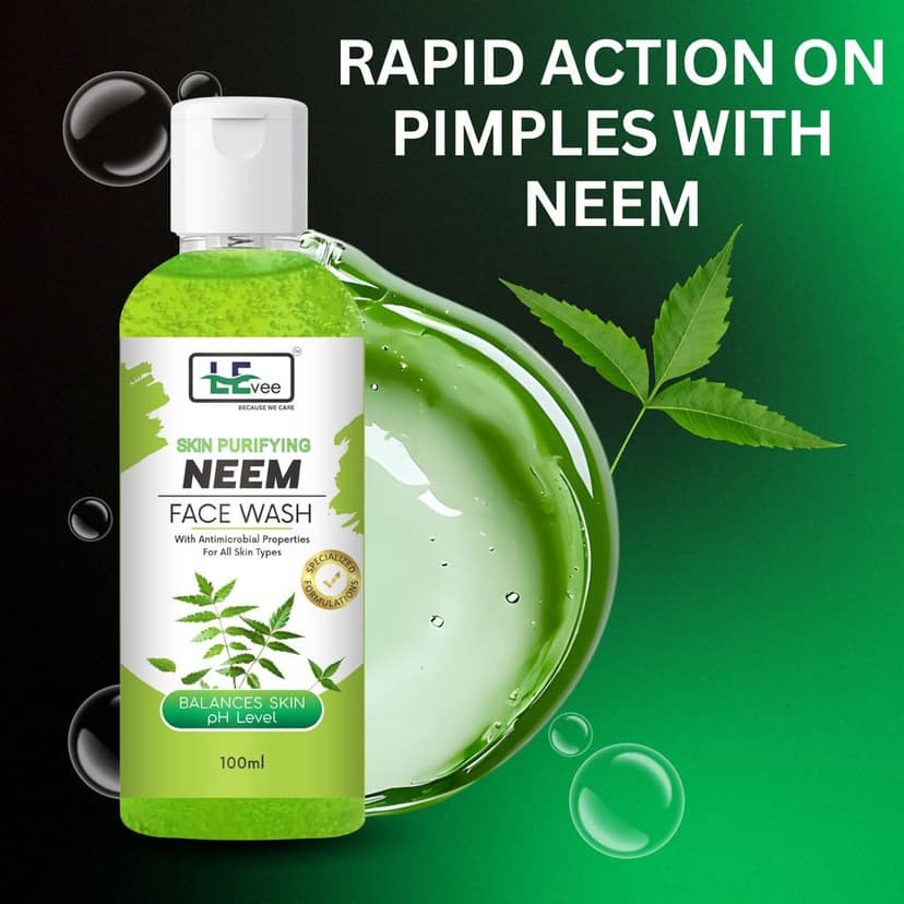 LEvee Skin Purifying Neem Face Wash for Men & Women | pH Balanced Cleanser for Acne & Pimple Control | Soap-Free Formula with Natural Neem & Aloevera | For All Skin Types | 200ml view 2