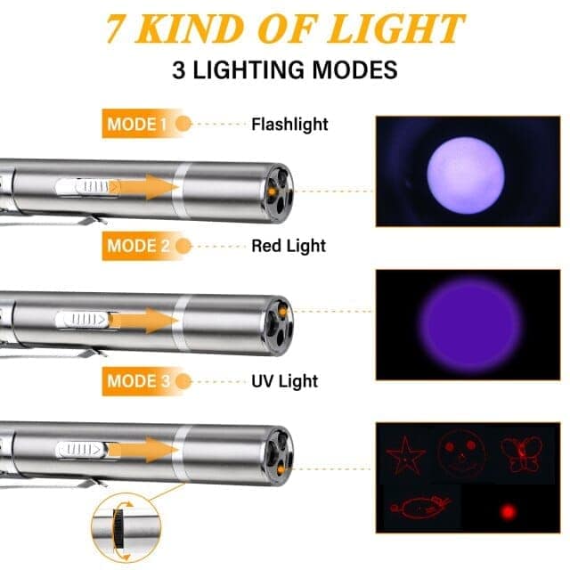Multifunctional Stainless Steel USB Charging Pet Laser Pointer view 3