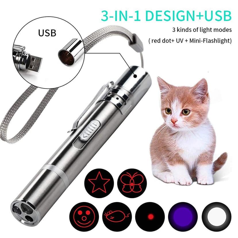 Multifunctional Stainless Steel USB Charging Pet Laser Pointer view 7