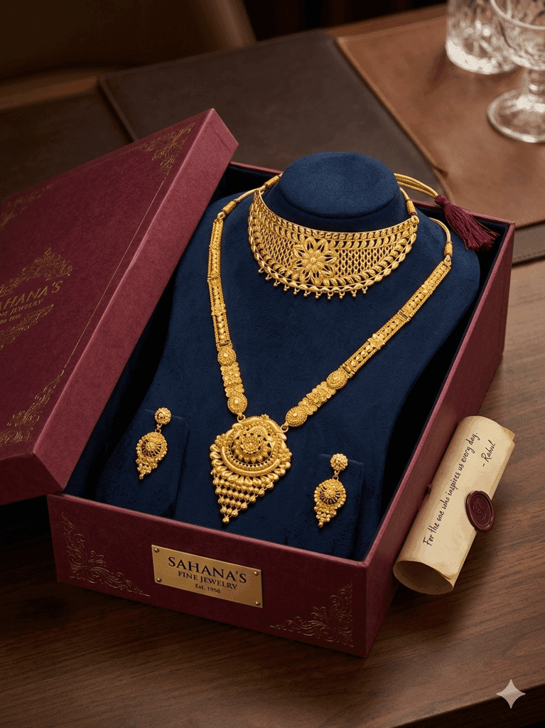 Traditional Indian Bridal Gold Necklace Combo Set view 2