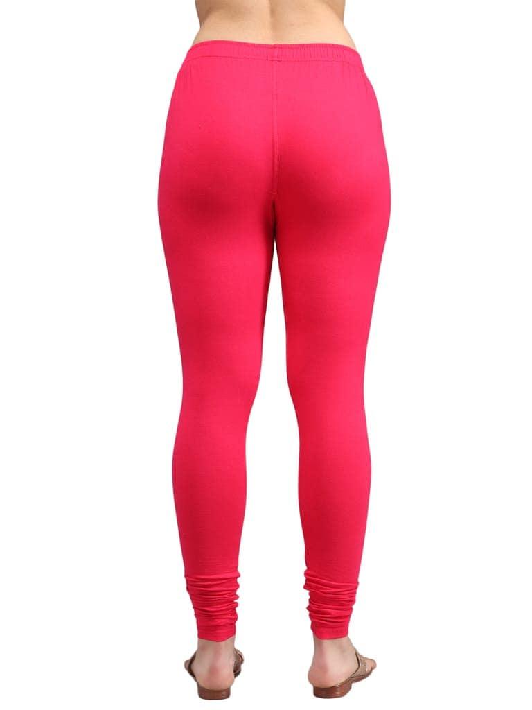 SOFT COLORS Women's Skinny Fit Ethnic Wear Churidar Leggings (Magenta) view 3