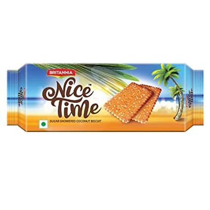 Britannia Nice Time Sugar Showered Coconut Biscuit, 150 G