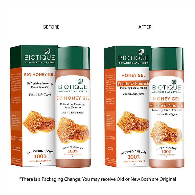 Biotique Soothe & Nourishing Foaming Face Wash - Honey Gel, For All Skin Type, 120 Ml Carton view 2